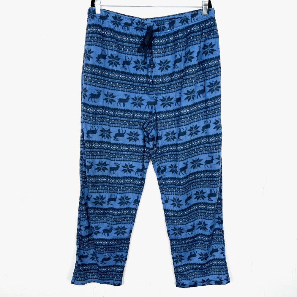 St.John’s Bay PJ Pants Fair Isle‎ Fleece Blue Large